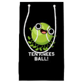 Ten Knees Ball Funny Tennis Pun Dark BG Klein Cadeauzakje (Voorkant)