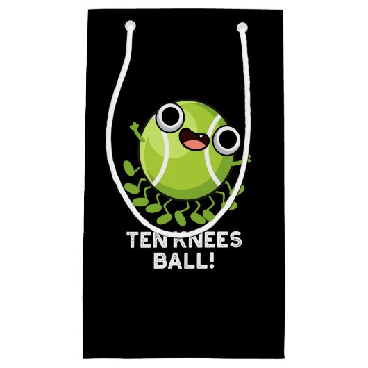 Ten Knees Ball Funny Tennis Pun Dark BG Klein Cadeauzakje (Voorkant)