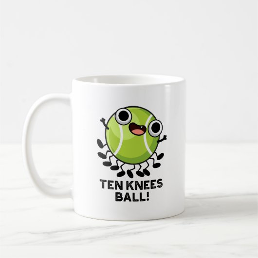 Ten Knees Ball Funny Tennis Pun Koffiemok (Links)