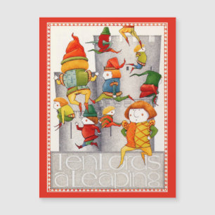 TEN LORDS A LEAPING 4.25x5.6 Magnetische Kaart - R