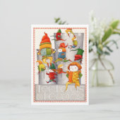 TEN LORDS A LEAPING 4.5x6.25 Platte kerst Kaart (Staand voorkant)