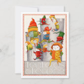 TEN LORDS A LEAPING 4.5x6.25 Platte kerst Kaart (Voorkant)