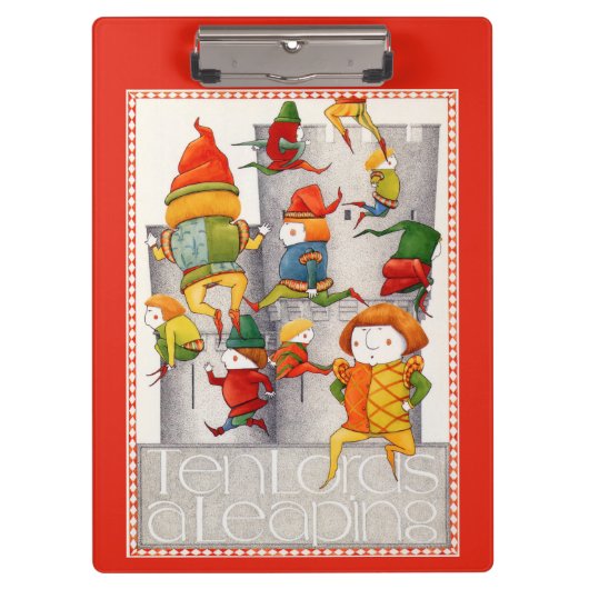 TEN LORDS A LEAPING Clipboard - Rood Klembord (Voorkant)