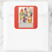 TEN LORDS A LEAPING Grote Vierkante Stickers - Roo (Tas)