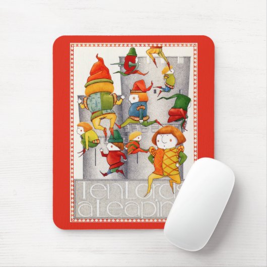 TEN LORDS A LEAPING Mousepad - Rood Muismat (Met muis)
