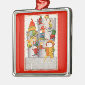 TEN LORDS A LEAPING Premium Square Ornament - Rood (Links)