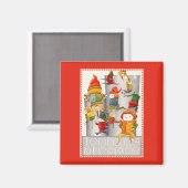 TEN LORDS A LEAPING Square Magnet - Rood (Voorkant / Achterkant)