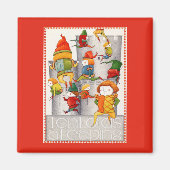 TEN LORDS A LEAPING Square Magnet - Rood (Voorkant)