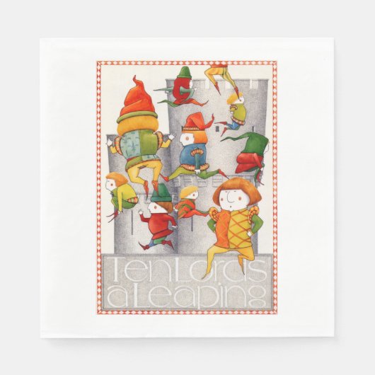 TEN LORDS A LEAPING Standaard Lunch Papier Servett Servet (Voorkant)