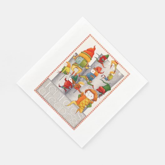 TEN LORDS A LEAPING Standaard Lunch Papier Servett Servet (Hoek)
