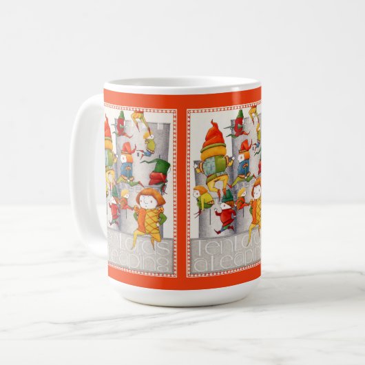 TEN LORDS A LEAPING Tall White Mok - Rood (Voorkant links)