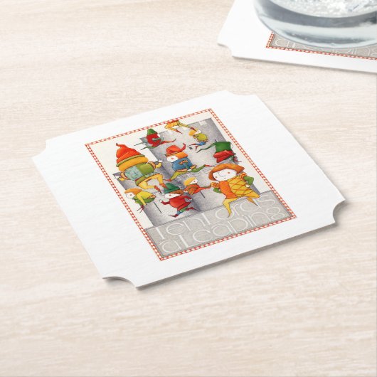 TEN LORDS A LEAPING Ticket Paper Onderzetters (Gekanteld)