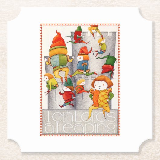 TEN LORDS A LEAPING Ticket Paper Onderzetters (Voorkant)