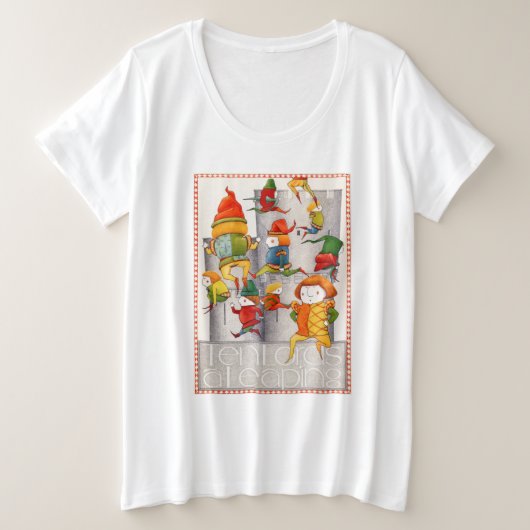 TEN LORDS A LEAPING Vrouwen Plus Size T-shirt (Design voorkant)