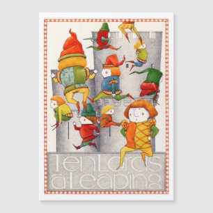 TEN LORDS EEN SPRINGENDE 5x7 magnetische Kaart