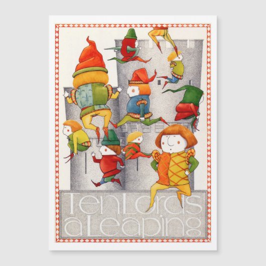 TEN LORDS EEN SPRINGENDE 5x7 magnetische Kaart (Voorkant)