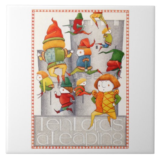 TEN LORDS EEN SPRINGENDE 6"Vierkante Keramische Te Tegeltje (Voorkant)