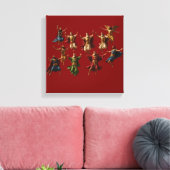 Ten Lords Leaping The Ten Commandments Vector  Canvas Afdruk (Insitu (Woonkamer))