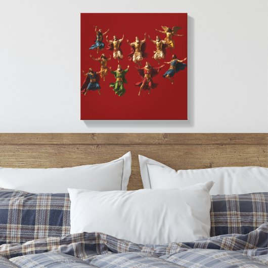 Ten Lords Leaping The Ten Commandments Vector  Canvas Afdruk (Insitu (Slaapkamer))
