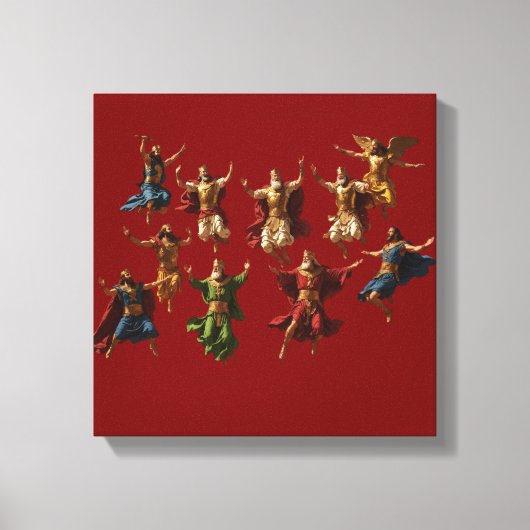 Ten Lords Leaping The Ten Commandments Vector  Canvas Afdruk (Voorkant)