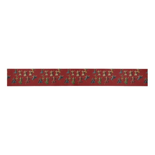 Ten Lords Leaping The Ten Commandments Vector Grosgrain Lint (Voorkant)