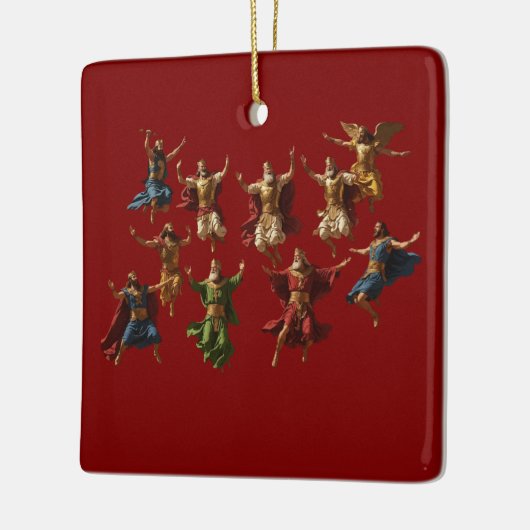 Ten Lords Leaping The Ten Commandments Vector  Keramisch Ornament (Links)