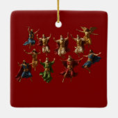 Ten Lords Leaping The Ten Commandments Vector  Keramisch Ornament (Achterkant)