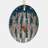 Ten Lynx a-Leaping double-sided ceramic ornament (Rechts)