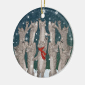 Ten Lynx a-Leaping double-sided ceramic ornament (Links)