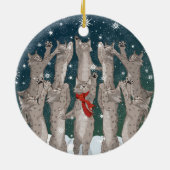 Ten Lynx a-Leaping double-sided ceramic ornament (Achterkant)