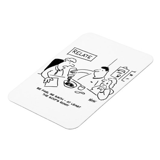 Ten minste de soep is runny magneet (Linkerzijde)