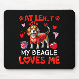 Ten minste mijn beagle die van me houdt valentijns muismat
