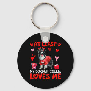 Ten minste mijn Border Collie die van me houdt Val Sleutelhanger