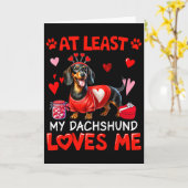 Ten minste mijn dachshund die van me houdt Valenti Kaart (Gele Bloem)