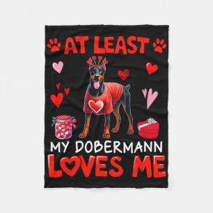 Ten minste mijn Dobermann die van me houdt Valenti Fleece Deken