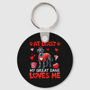 Ten minste mijn Great Dane die van me houdt Valent Sleutelhanger