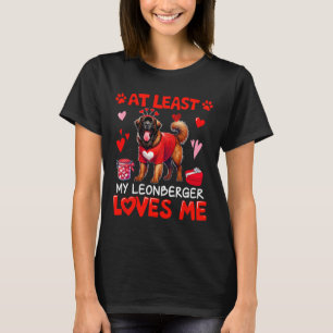 Ten minste mijn Leonberger die van me houdt Valent T-shirt