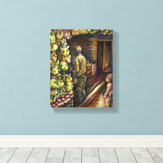 Ten noorden van het Circus Canvas Afdruk (Insitu (Houten vloer))