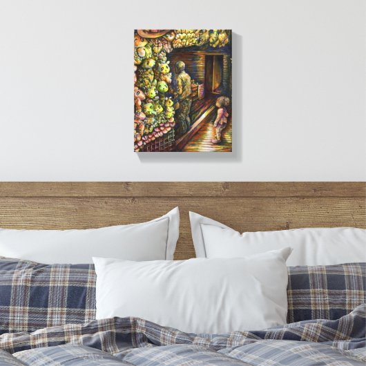 Ten noorden van het Circus Canvas Afdruk (Insitu (Slaapkamer))