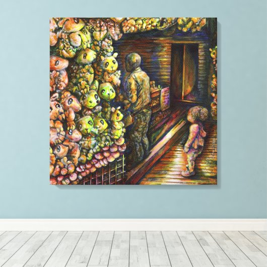 Ten noorden van het Circus Canvas Afdruk (Insitu (Houten vloer))