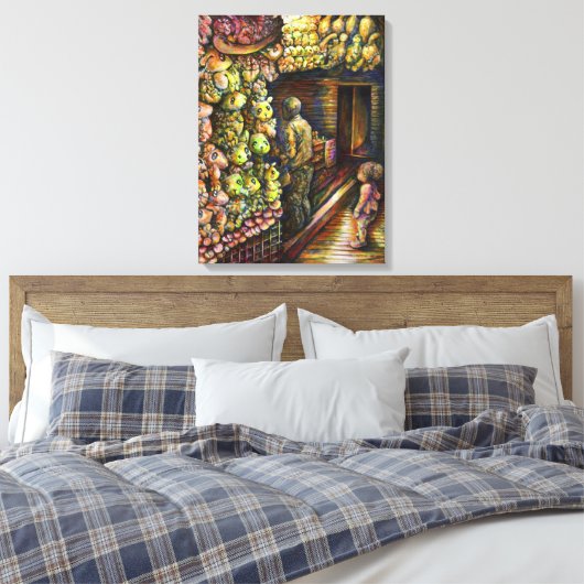 Ten noorden van het Circus Canvas Afdruk (Insitu (Slaapkamer))