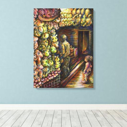 Ten noorden van het Circus Canvas Afdruk (Insitu (Houten vloer))