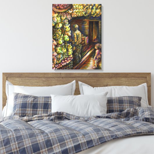 Ten noorden van het Circus Canvas Afdruk (Insitu (Slaapkamer))