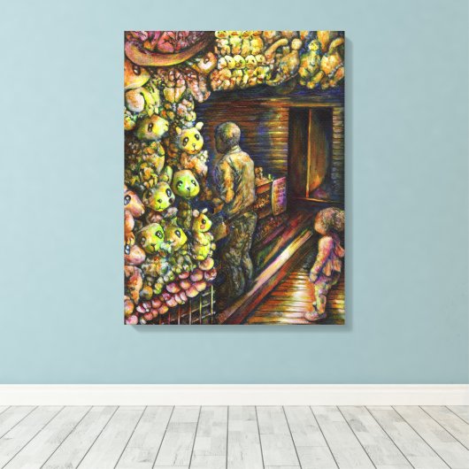 Ten noorden van het Circus Canvas Afdruk (Insitu (Houten vloer))