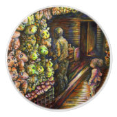 Ten noorden van het Circus Keramische Knop (Voorkant)