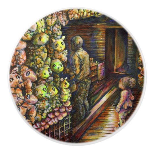 Ten noorden van het Circus Keramische Knop (Voorkant)