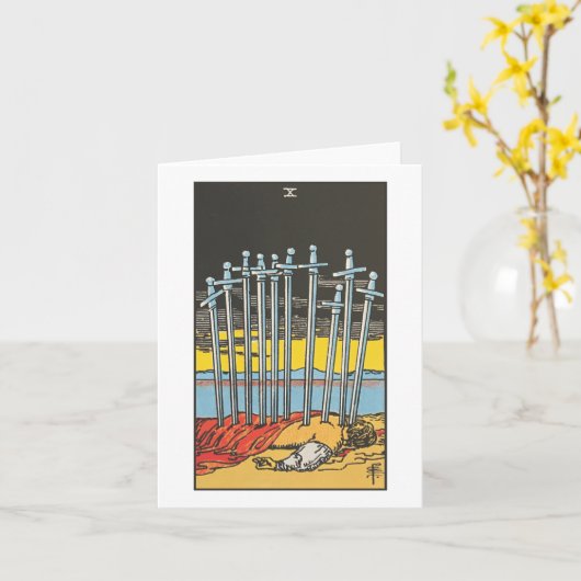 Ten of swords blank card kaart (Gele Bloem)