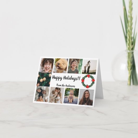 Ten Photo Template Simple Christmas Feestdagen Kaart (Voorkant)