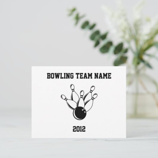 Ten Pin Bowling, Bowling Team Name, 2012 Briefkaart (Staand voorkant)