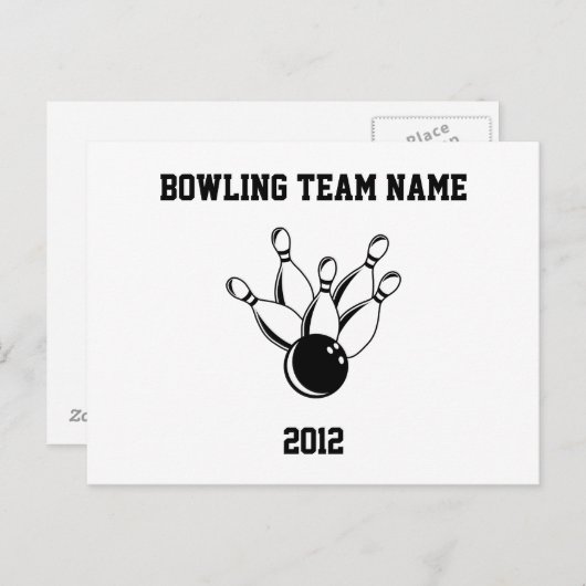 Ten Pin Bowling, Bowling Team Name, 2012 Briefkaart (Voorkant / Achterkant)